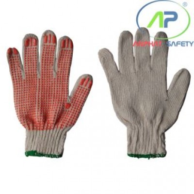 Găng tay len chấm hạt nhựa PVC (60g)